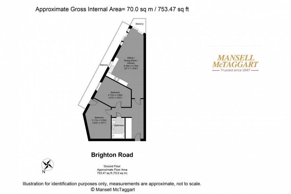 Floorplan for Brighton Road, Mariner Point, BN43