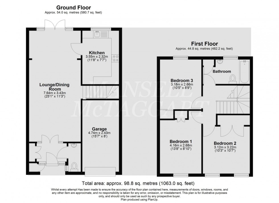 Floorplan for Benchfield Close, East Grinstead, RH19