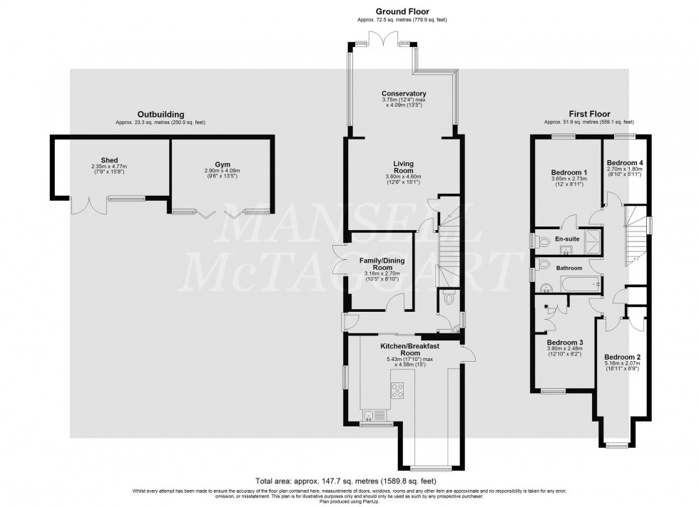 Floorplan for Tinsley Close, Crawley, RH10