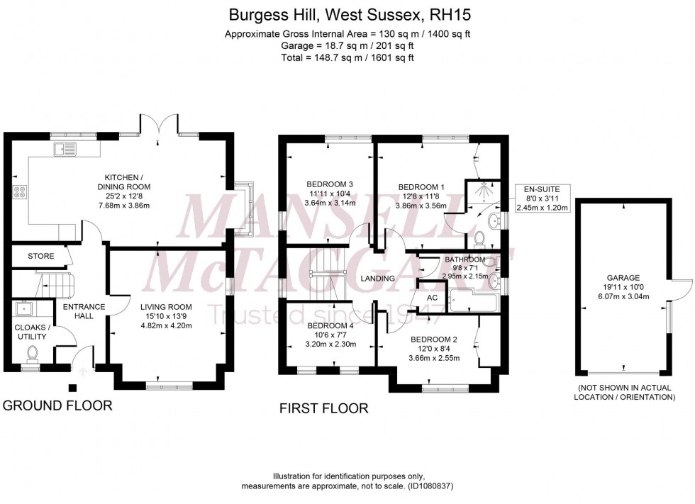 Floorplan for Pyecombe Close, Burgess Hill, RH15