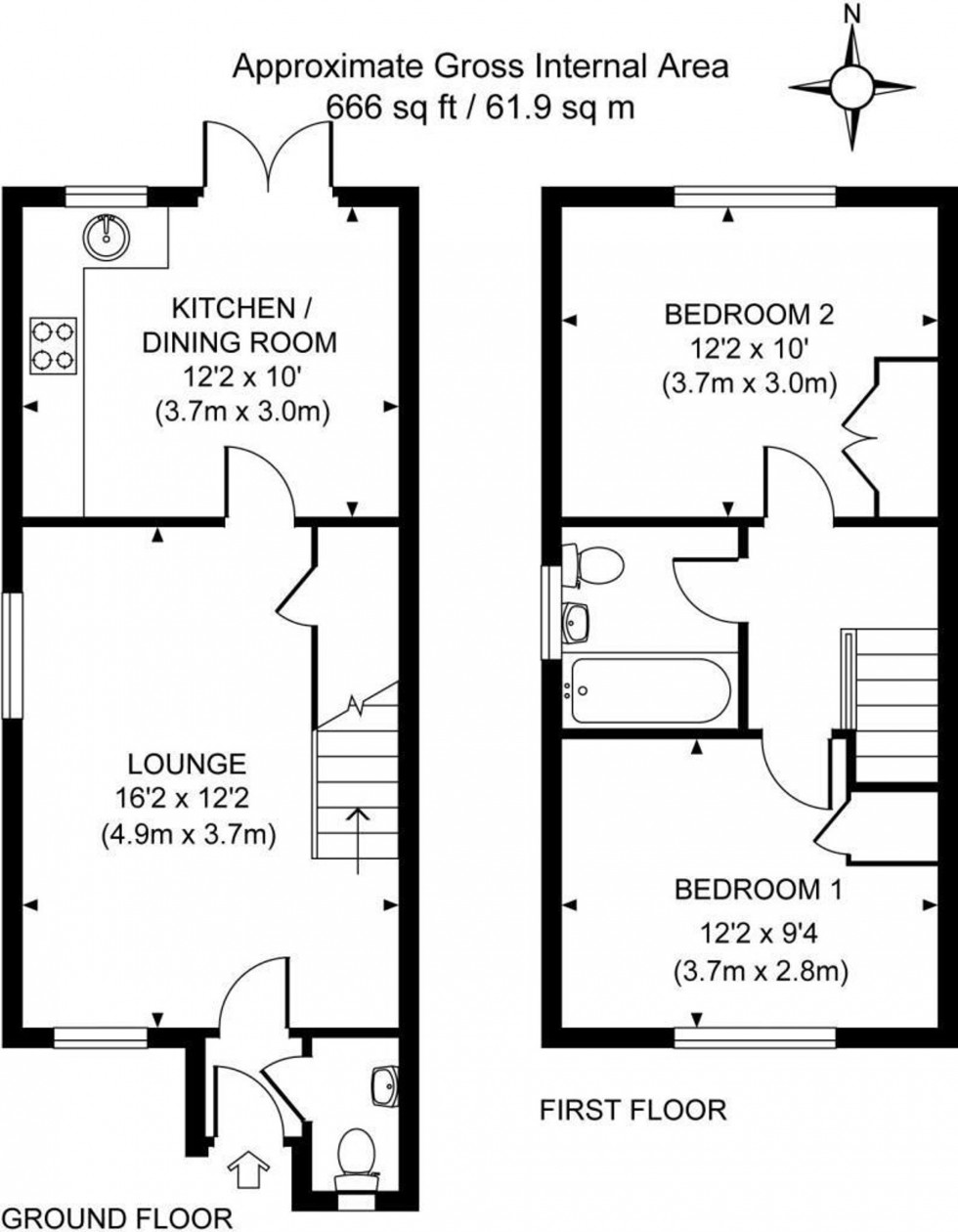 Floorplan for Blackbird Close, Burgess Hill, RH15