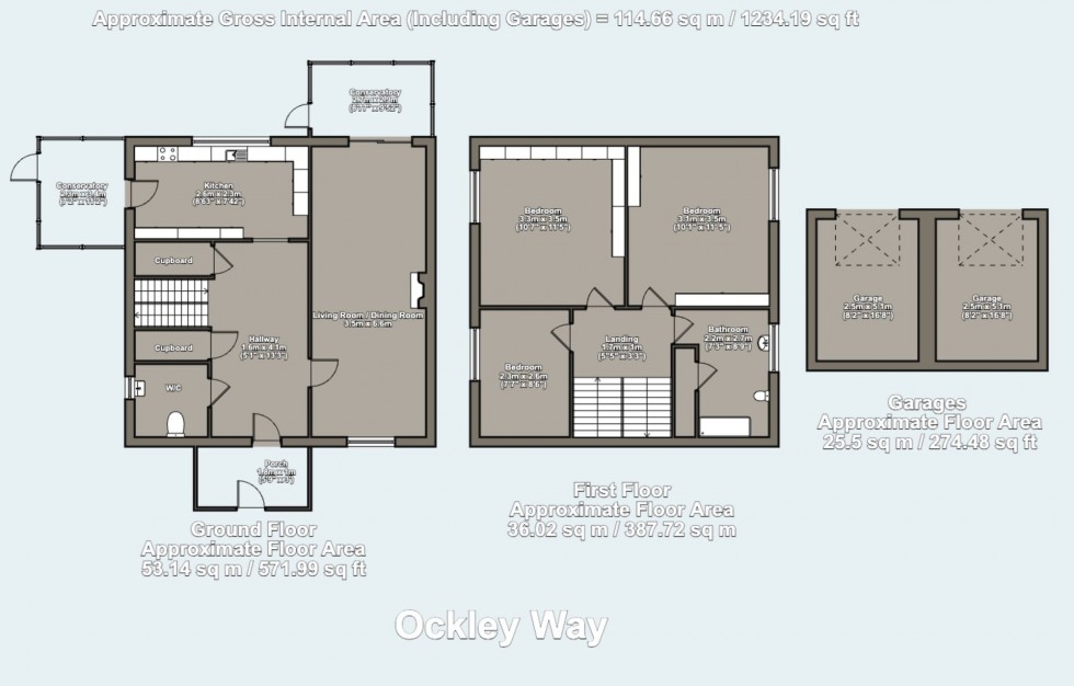 Floorplan for Ockley Way, Hassocks, BN6