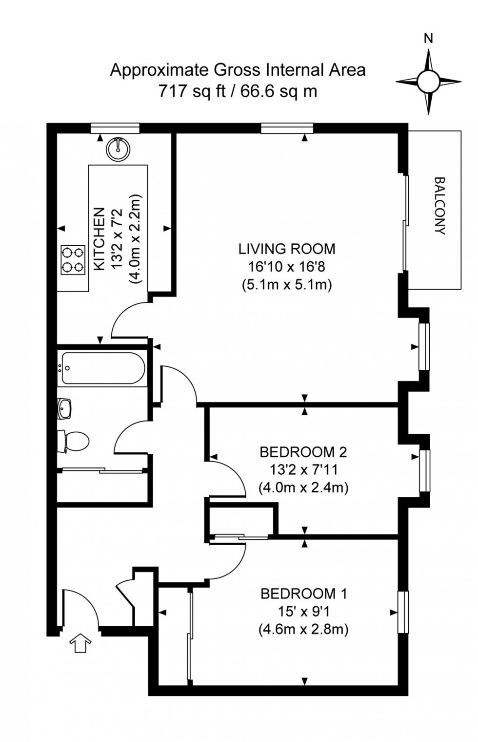Floorplan for Great Heathmead, Stamford House Great Heathmead, RH16