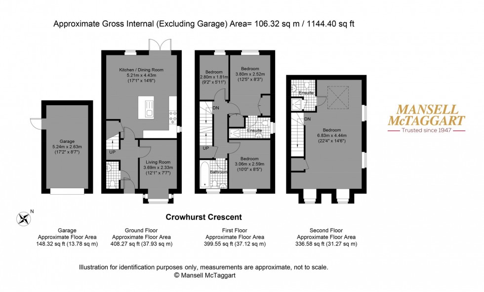 Floorplan for Crowhurst Crescent, Storrington, RH20