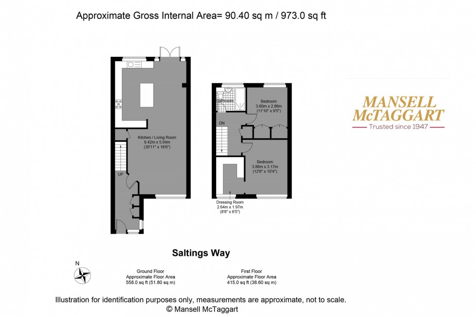 Floorplan for Saltings Way, Upper Beeding, BN44