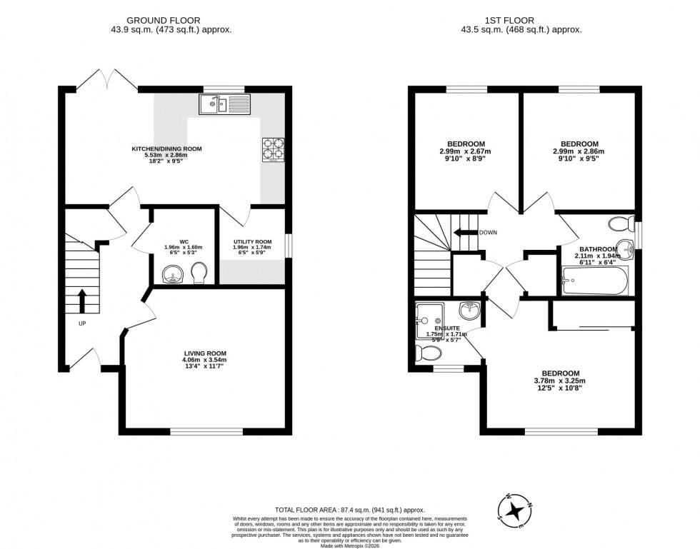 Floorplan for Rathbone Crescent, Horley, RH6