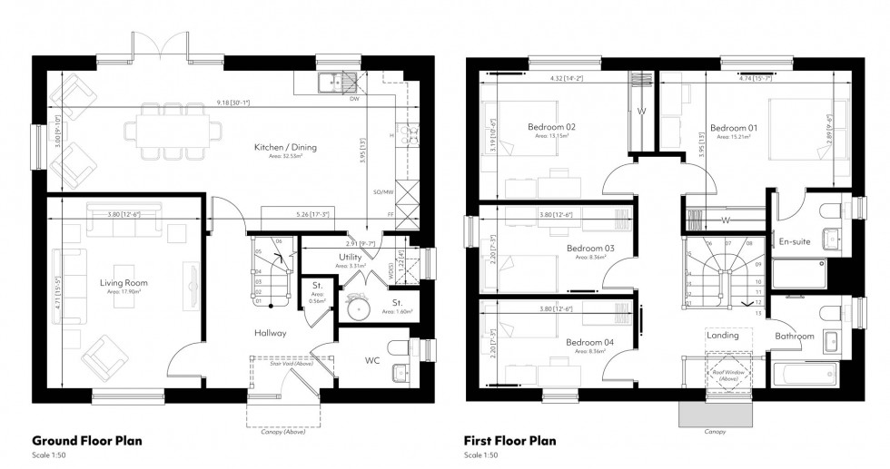 Floorplan for The Heatherside, The Meadows, TN22