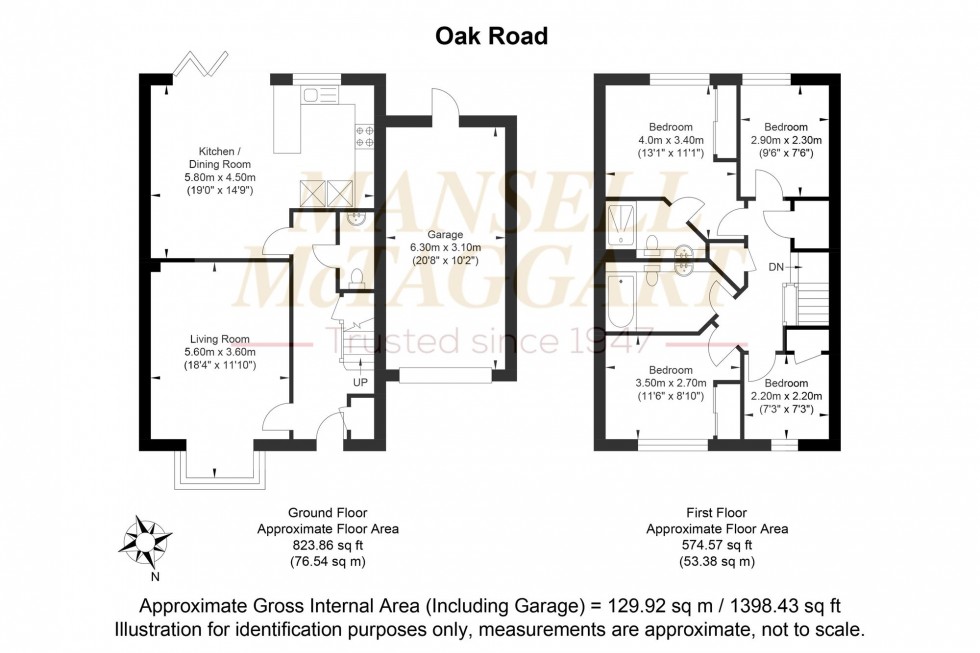 Floorplan for Oak Road, Billingshurst, RH14