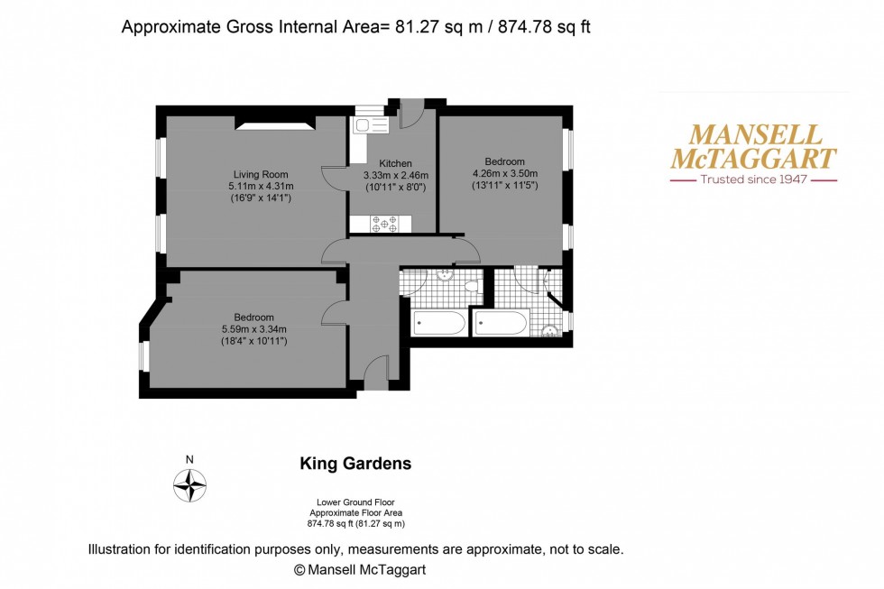 Floorplan for Kings Gardens, Hove, BN3