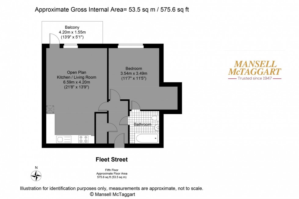 Floorplan for Fleet Street, Temple House, BN1