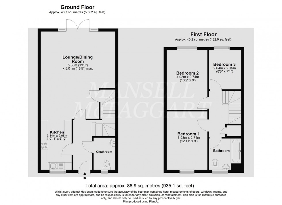 Floorplan for Waterfall Crescent, Bewbush, RH11