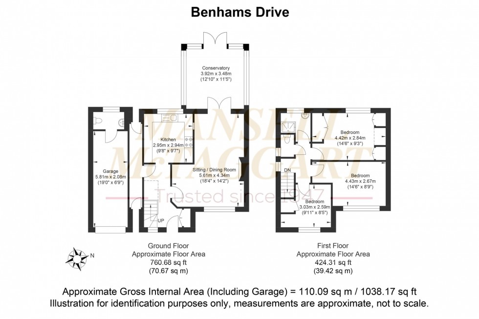 Floorplan for Benhams Drive, Horley, RH6