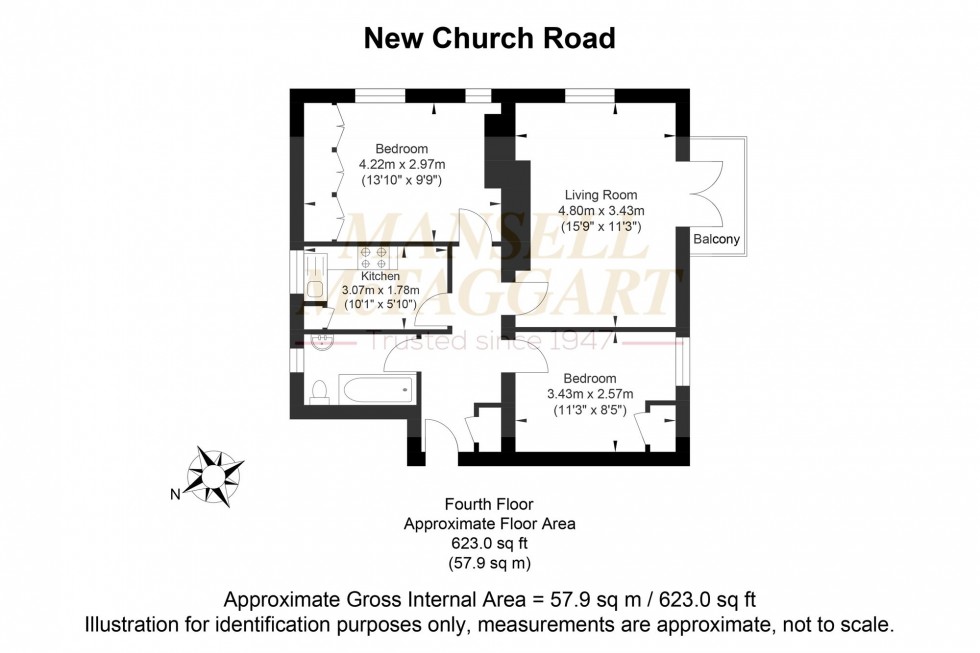 Floorplan for New Church Road, Hove, BN3