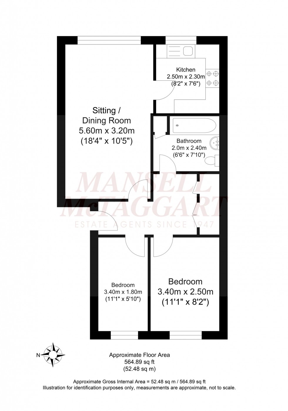 Floorplan for Newbridge Close, Broadbridge Heath, RH12