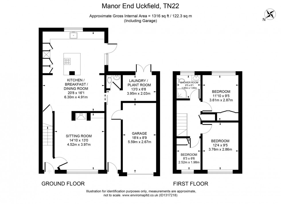 Floorplan for Manor End, Uckfield, TN22