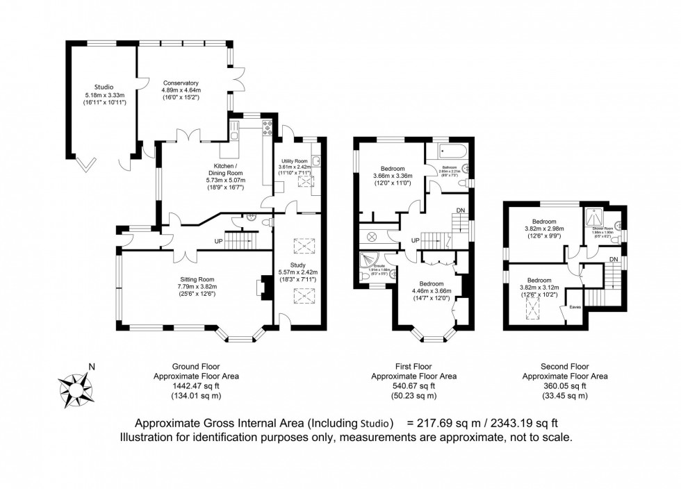 Floorplan for Houndean Rise, Lewes, BN7