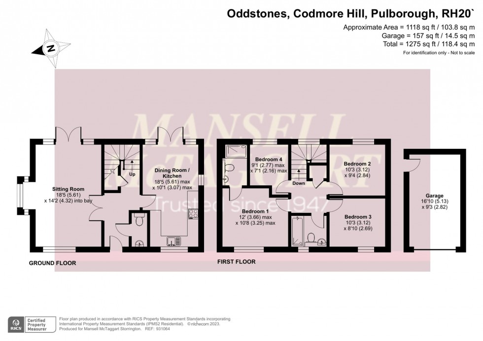 Floorplan for Oddstones, Codmore Hill, RH20