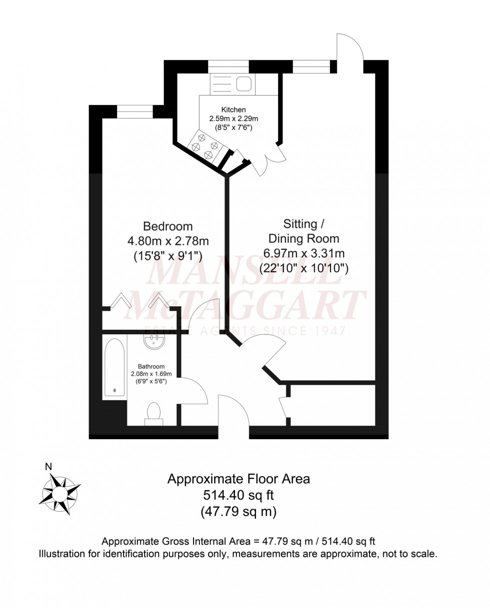 Floorplan for Massetts Road, Mitchell Court, RH6