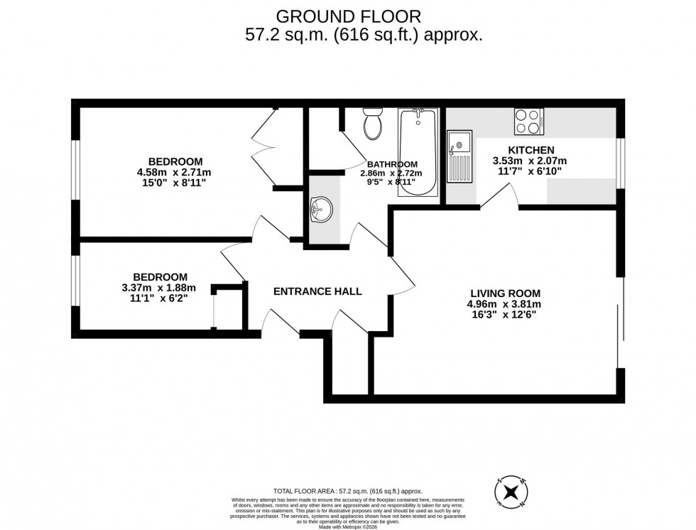 Floorplan for Oakside Court, Horley, RH6
