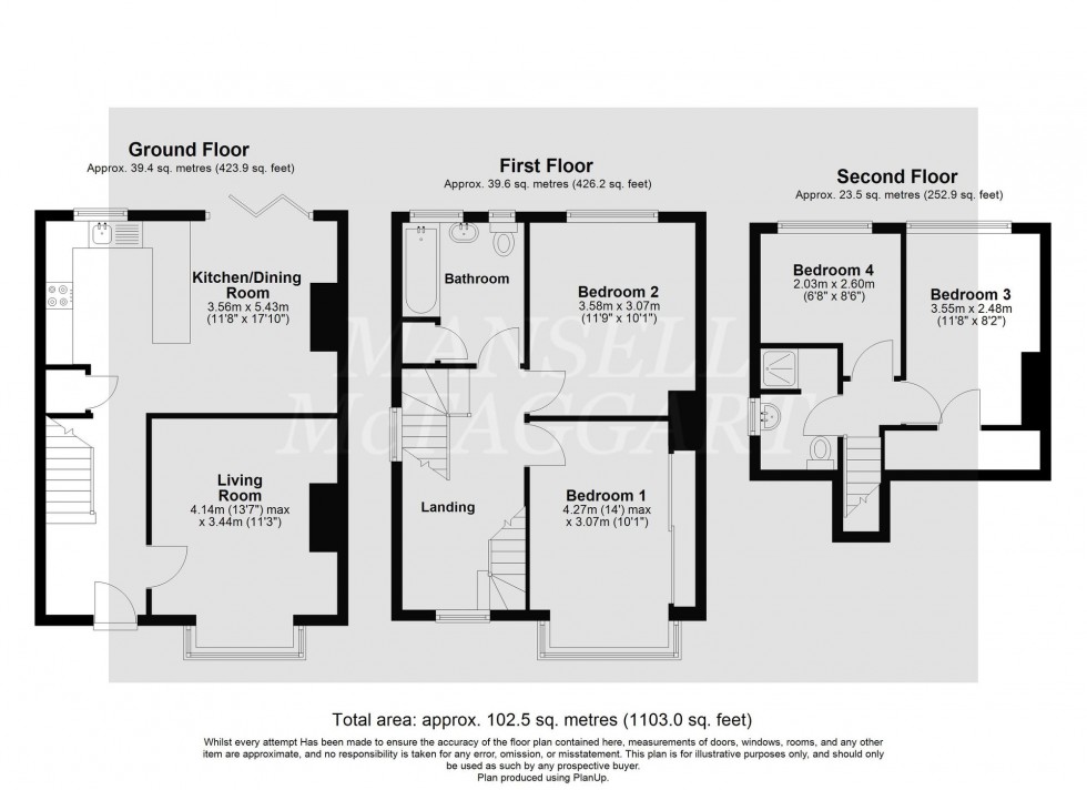 Floorplan for Dallaway Gardens, East Grinstead, RH19