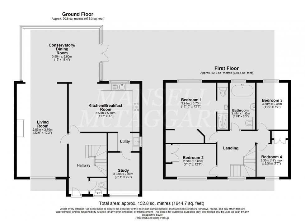 Floorplan for Warren Close, Felbridge, RH19