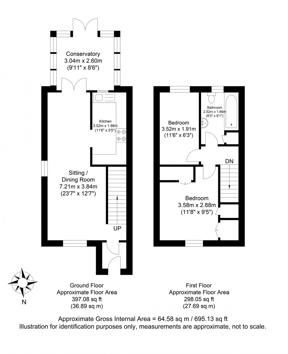Floorplan for Waite Close, Lewes, BN7