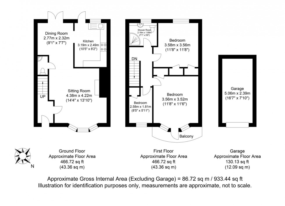 Floorplan for Segrave Close, Lewes, BN7