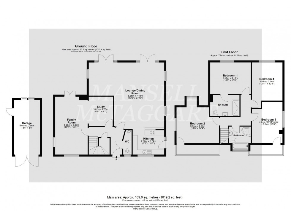 Floorplan for Mount Close, Crawley, RH10