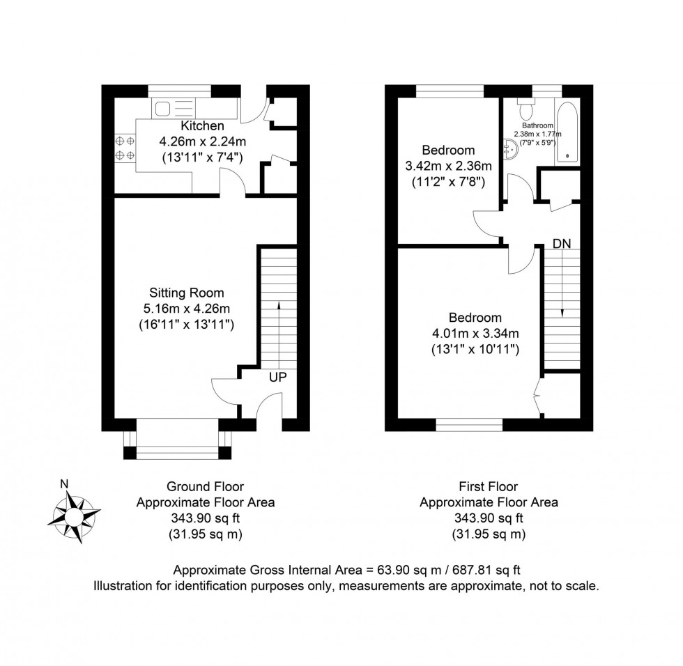 Floorplan for Dunvan Close, Lewes, BN7
