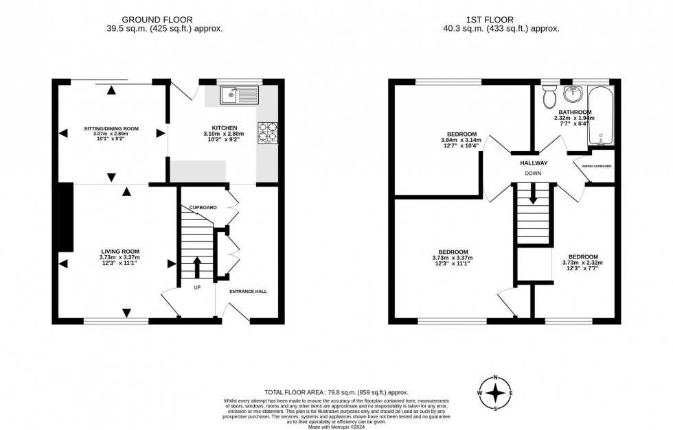 Floorplan for Dickens Road, Crawley, RH10