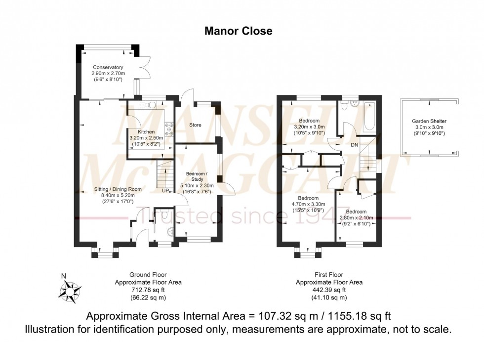 Floorplan for Manor Close, Storrington, RH20