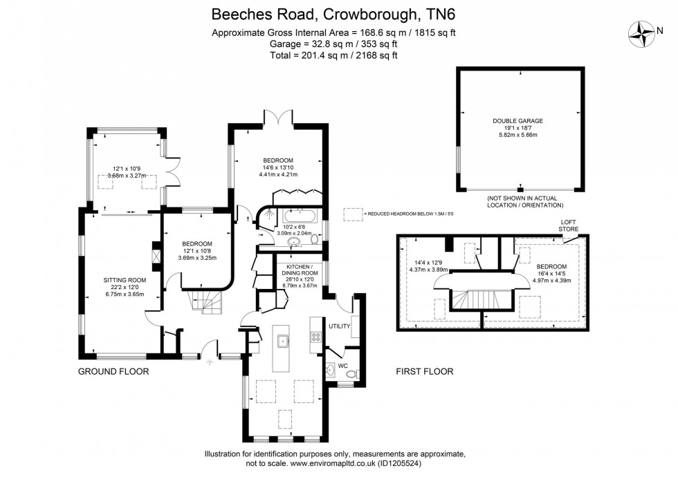 Floorplan for Beeches Road, Crowborough, TN6