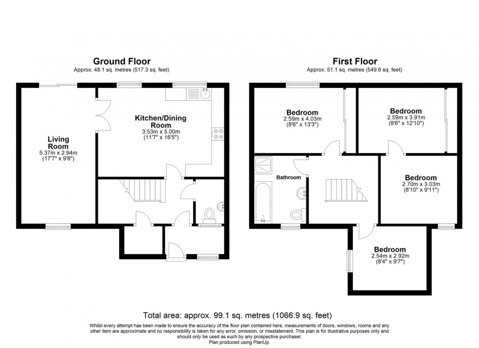 Floorplan for Webb Close, Crawley, RH11