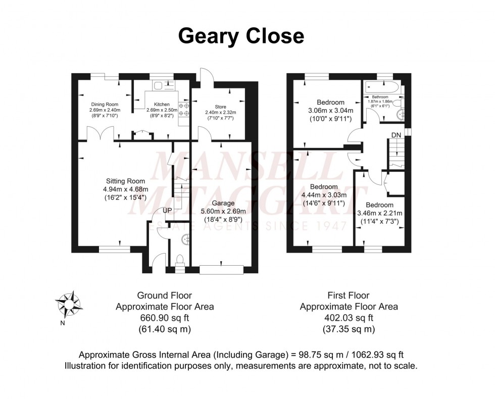 Floorplan for Geary Close, Smallfield, RH6